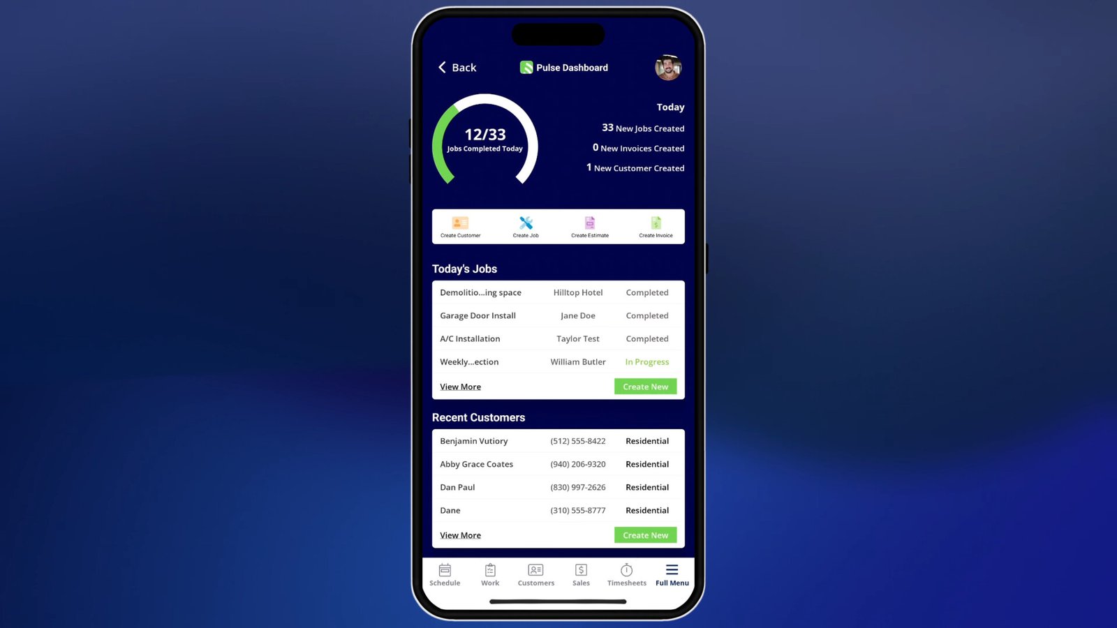 FieldPulse Mobile App Example
