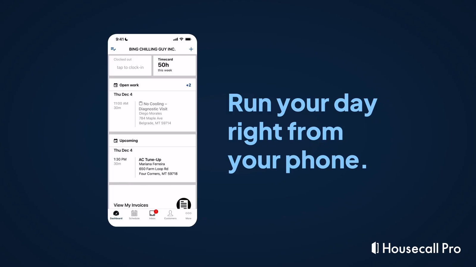 House Call Pro Mobile App Example