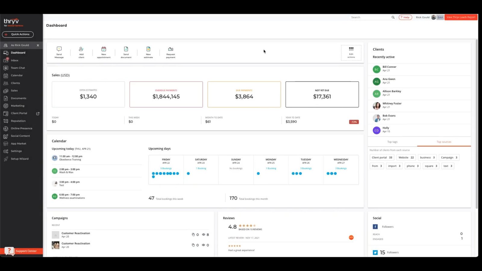 Thryv Dashboard Example