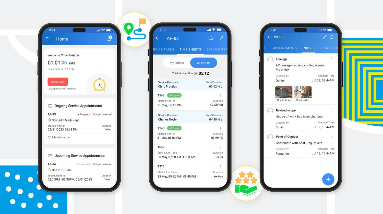 Zoho Field Service Mobile App Example